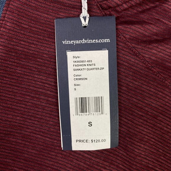 Vineyard Vines On The Go Sankaty Quarter Zip Pullover Men's Small Crimson - Picture 9 of 15